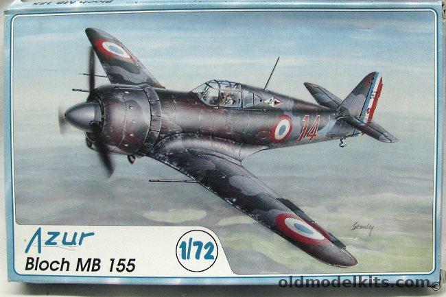Azur 1/72 TWO Bloch MB-155 - French or Luftwaffe, 008 plastic model kit
